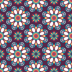 Abstract stylized floral seamless pattern. Hand drawn vector illustration