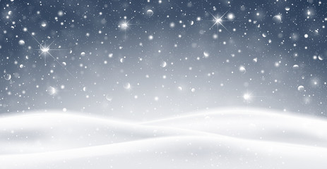 Winter background with falling snow