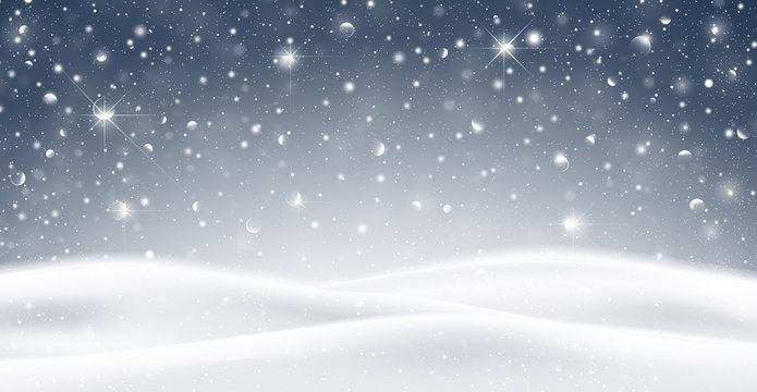 Winter Background With Falling Snow