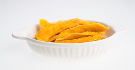 Dried Mango or Dried Mango slices on a background.