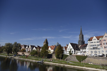 ulm, stadt, stadtmauer, turm, münster, alt, historisch, geschichte, bauwerk, architektur,...