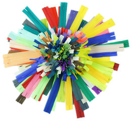 Zipper closure, sewing accessories, colored