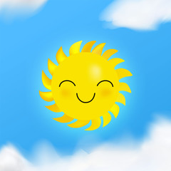 Optimistic illustration. Summer sunny picture.