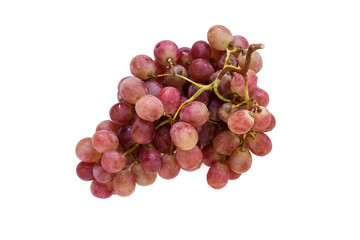 Red grape. Zenith view. White isolated.