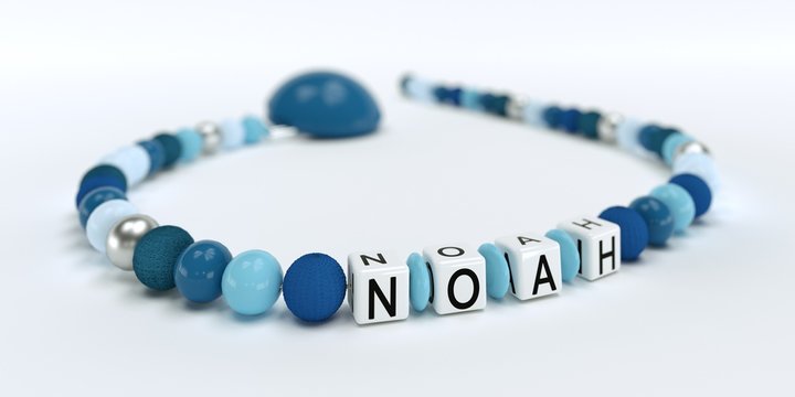 Schnullerkette mit Name - Noah