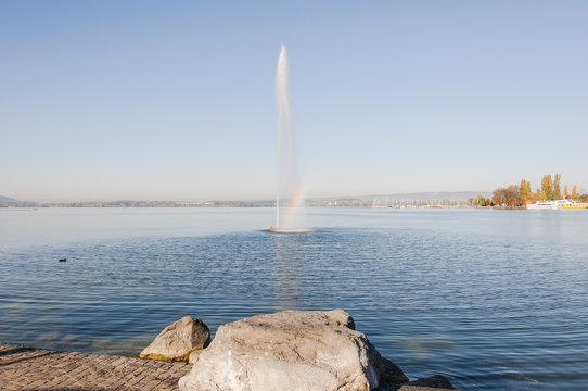 Stadt Zug, Zug, Stadt, Zugersee, See, Seeufer, Uferweg, Font&auml;ne, Cham, Schifffahrt, Seerundfahrt, Zentralschweiz, Herbst, Schweiz