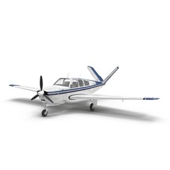 small propeller airplane isolated on white. 3D illustration