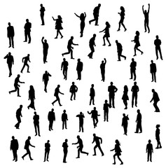 silhouette of people go stand