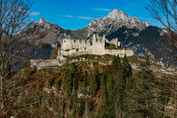 Ehrenberg castle in Ruine Ehrenberg, Austria next to Highline 179