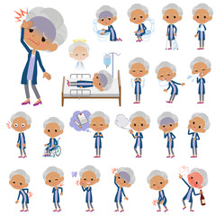 Navy cardigan old women black_sickness