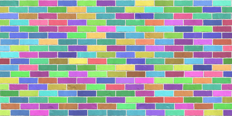 Background texture of colorful brick wall