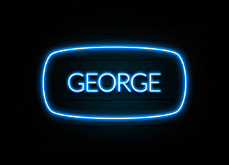 George  - colorful Neon Sign on brickwall
