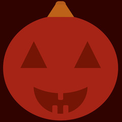 Smiley pumpkin icon, halloween holiday