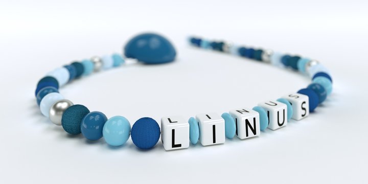 Schnullerkette mit Namen - Linus