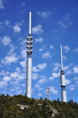 Fototapeta premium Telephone Transmission Tower on top of Mount Mansfield, Vermont, USA.