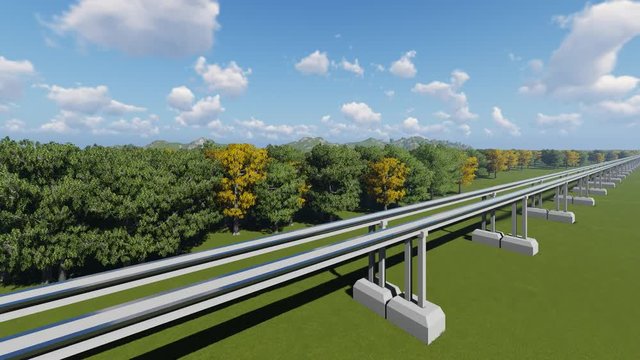 High speed maglev train on nature