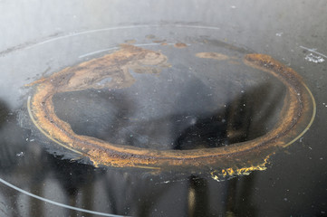 Dirty electrical stove after cooking