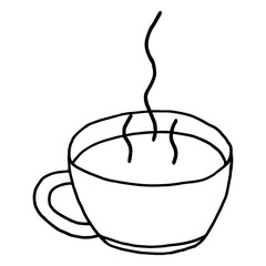 Christmas cup of tea or coffee. Icon. Traditional christmas food and desserts for Santa. Vector illustration.