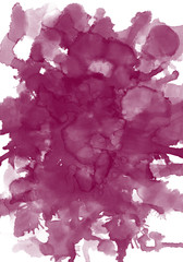 Watercolor background for textures. Abstract watercolor background. Divorces paint. Red wine.