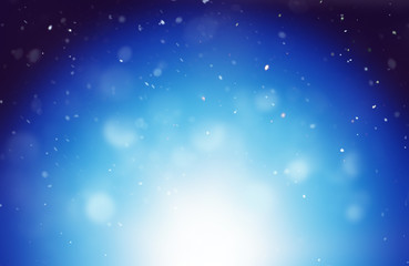 Naklejka na ściany i meble Winter background with blurred snowflakes at night