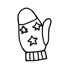 Vector illustration of collection of santa claus mittens.