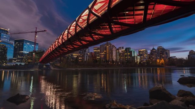 Calgary skyline at sunset