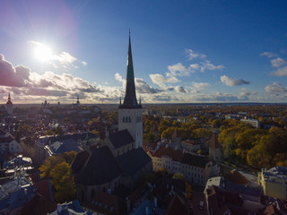 Fototapeta premium Aerial panorama of Tallinn, Estonia