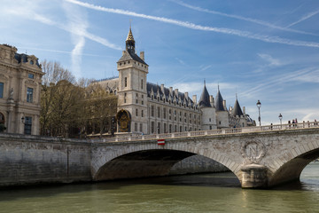 Castle Conciergerie - former royal palace and prison. Conciergerie located on the west of the Cite Island and today it is part of larger complex known as Palais de Justice. Paris, France