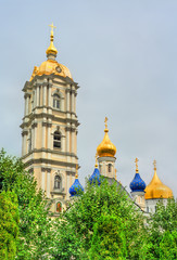 Fototapeta na wymiar Bell tower of Holy Dormition Pochayiv Lavra in Ternopil Oblast, Ukraine