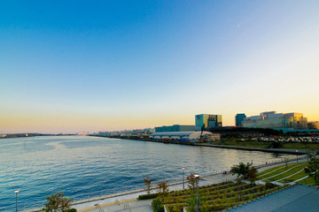 View of Sunset over the Odaiba Bay, Japan