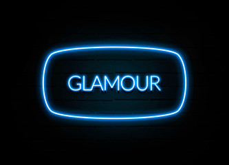 Glamour  - colorful Neon Sign on brickwall