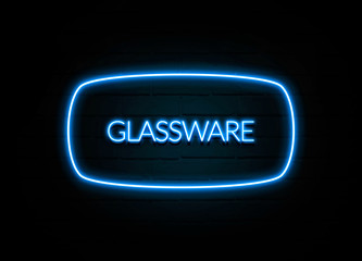 Glassware  - colorful Neon Sign on brickwall