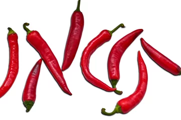 Fotobehang chili pepper isolated on a white background with Clipping Path © Alrandir