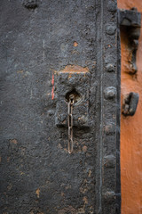 Grunge background - rusty antique door knocker