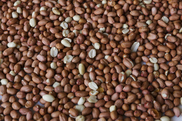 Vegan food. Raw Peanuts for roasting closeup