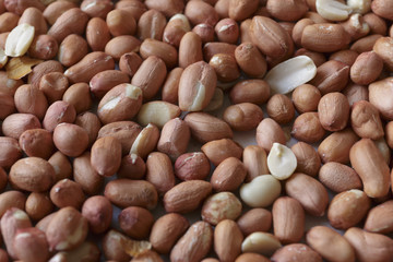 Vegan food. Raw Peanuts for roasting closeup
