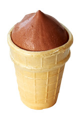 icecream with waffle cone isolated on white background