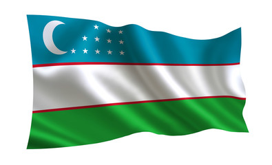 Uzbekistan flag. A series of flags of the world. 