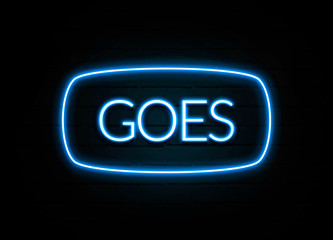 Goes  - colorful Neon Sign on brickwall