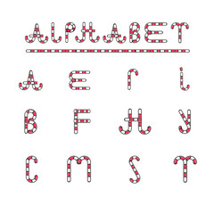 Alphabet candy style vector art and illustration.