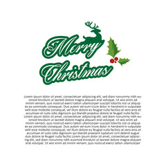 Merry christmas 2018 Vector (Turkish Speak: Yeni yiliniz kutlu olsun), Holly design. Lorem ipsum text.