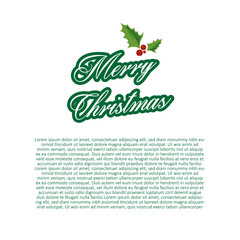 Merry christmas 2018 Vector (Turkish Speak: Yeni yiliniz kutlu olsun), Holly design. Lorem ipsum text.