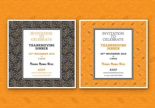 Abstract Leaf Event Invitation Layouts 1