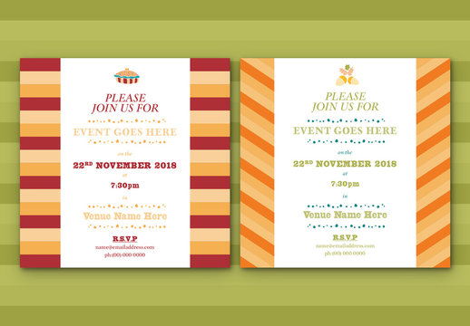 Lines Pattern Event Invitation Layouts