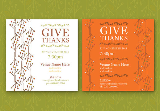 Abstract Leaf Event Invitation Layouts 2