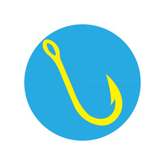 Vector image of an icon with a fishhook
