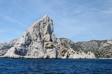 Sharp white rock overlooking the sea