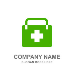 Medical First Aid Case Drugstore Healthcare Logo Vector 