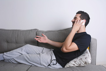 Man talking on phone.