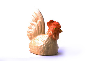 Ceramic Chicken souvenir  on white background
